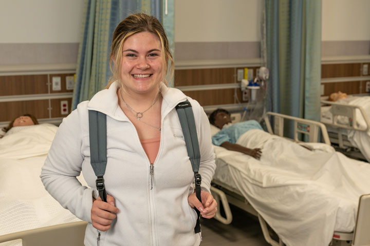 Photo of promise student in nursing lab.